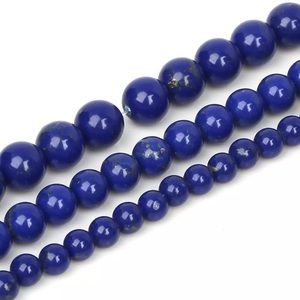 Bundle!! Lapis lazuli natural gemstone round beads